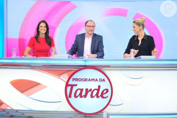 Ticiane Pinheiro, Ana Hickmann e Britto Jr. apresentam o 'Programa da Tarde'