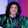 Monica Iozzi apareceu vestida de Ninon, dançarina interpretada por Claudia Raia em 'Roque Santeiro', no 'Vídeo Show'
