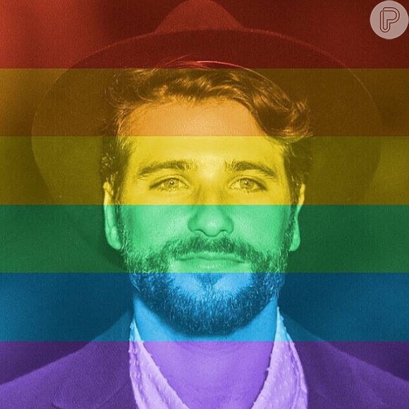 Bruno Gagliasso postou foto com as cores da bandeira LGBT para festejar a decisão do casamento gay nos EUA: 'Um brinde ao amor'