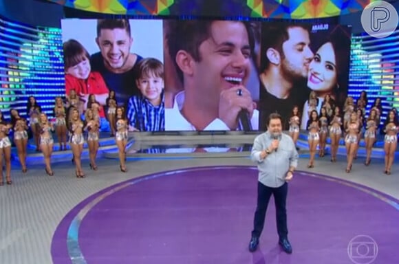 Cristiano Araújo foi homenageado no 'Domingão':' Esse garoto foi revelado na 'Garagem do Faustão' (em 2011), disse o apresentador