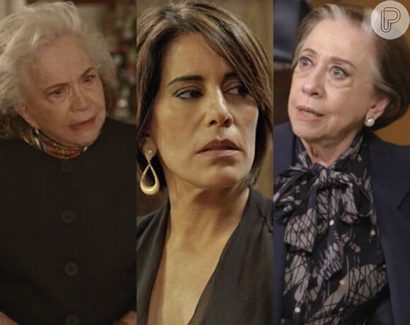 Beatriz (Gloria Pires) será acusada por Estela (Nathalia Timberg) e Teresa (Fernanda Montenegro) de ter matado seu primeiro marido, na novela 'Babilônia'