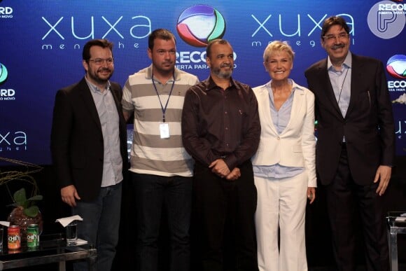 Xuxa falou sobre seu novo programa durante coletiva de imprensa realizada nesta terça, dia 11 de agosto de 2015, nos estúdios da Record, no Rio de Janeiro