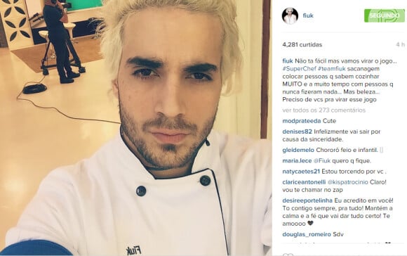 Depois do programa, Fiuk pediu apoio dos fãs no Instagram e frisou a 'competição desleal'. Os internautas repercutiram