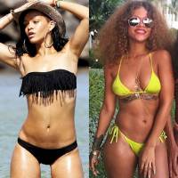 Rihanna engorda 3kg e se orgulha das curvas: 'Dieta pra quê?'. Veja a diferença!