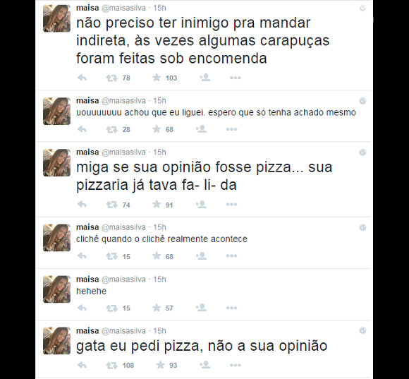 Maisa Silva causa nas redes sociais. Suas respostas ácidas no Twitter fazem sucesso