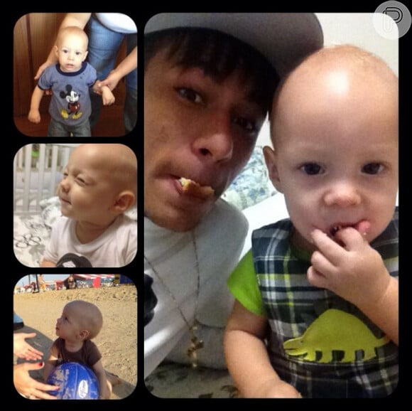 No dia 12 de agosto de 2012, Neymar postou no Instagram essa montagem, que é a coisa mais fofa, com a seguinte legenda: 'Papai te ama ♥♥♥'