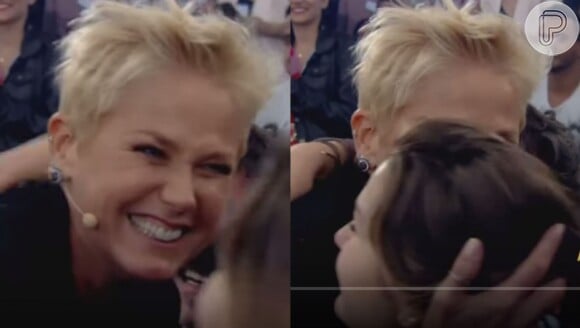 Depois de beijar o namorado, Xuxa cumprimenta a filha, Sasha. 'A minha princesa e o meu sapo', disse a apresentadora