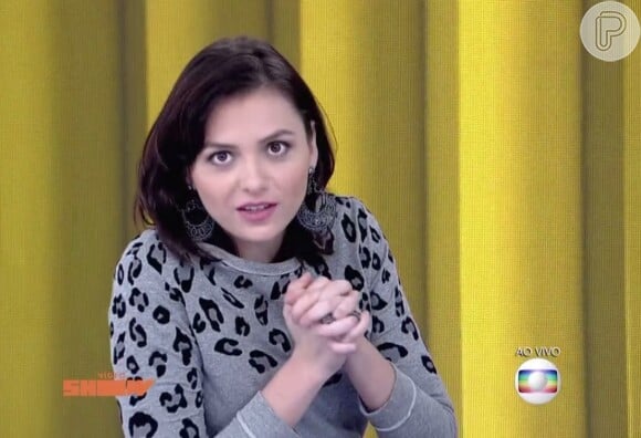 Monica Iozzi brincou ao falar do namorado, Tomate, durante o 'Vídeo Show' desta sexta-feira, 4 de setembro de 2015: 'Quem nunca roubou um namorado da amiga?'