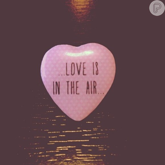 Danielle Winits postou a frase 'O amor está no ar' em sua conta do Instagram enquanto Amaury Nunes voava de volta ao Brasil