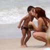Mariah Rocha recebeu um beijinho do filho como agradecimento