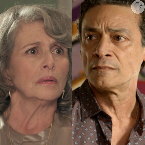 Emília (Ana Beatriz Nogueira) expulsa Vitória (Irene Ravache) e Bento (Luis Carlos Vasconcelos) da casa em que moraram por mais de 40 anos, na novela 'Além do Tempo', em 10 de novembro de 2015