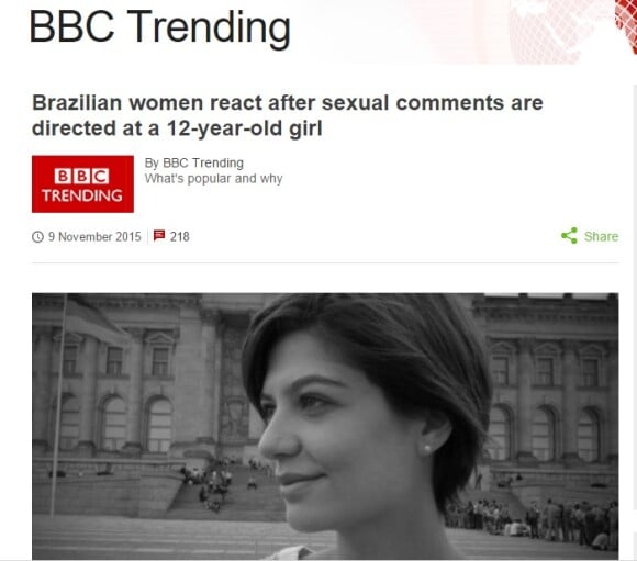 BBC falou do hashtag 'Primeiro assédio', abordando 'MasterChef Júnior' e questões ligadas ao feminismo