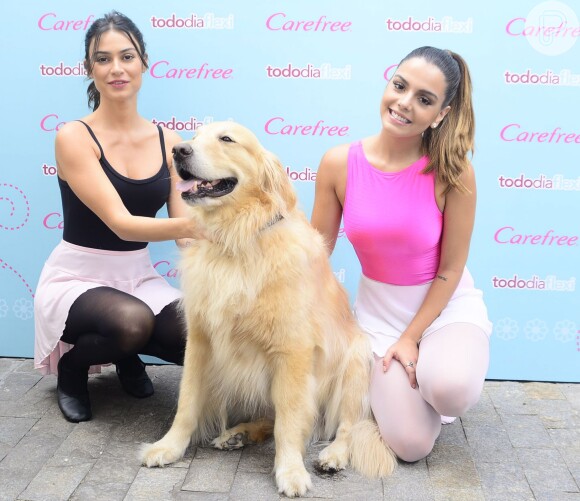 Thaila Ayala e Giovanna Lancelotti participaram de uma aula de balé fitness em São Paulo na manhã desta terça-feira (17)