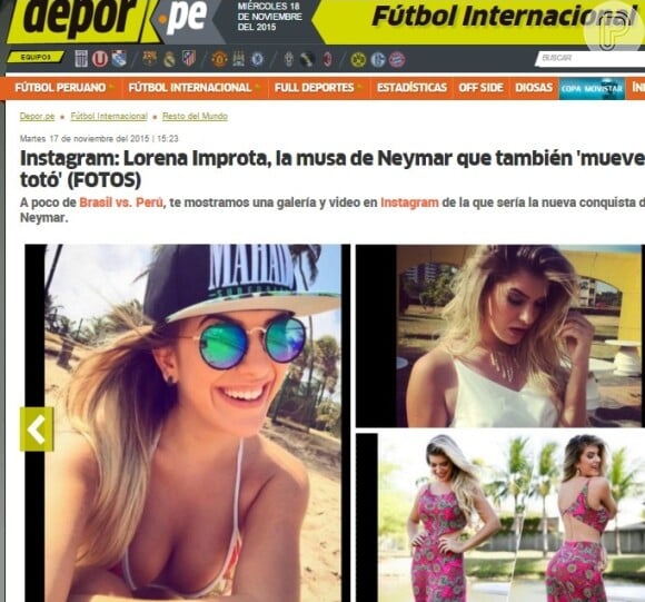 Lorena Improta é apontada, até mesmo pela imprensa internacional, como o mais novo affair do jogador
