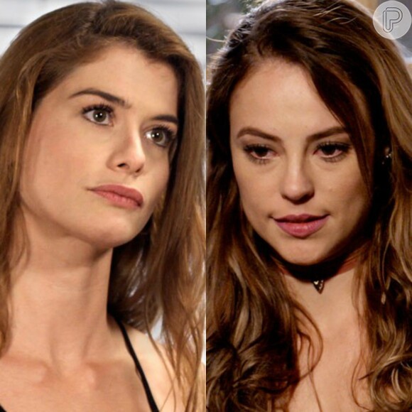 Melissa (Paolla Oliveira) procura Lívia (Alinne Moraes) e implora para que ela se afaste de Felipe (Rafael Cardoso), na novela 'Além do Tempo', em novembro de 2015