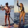 Karina, a esposa de Leandro Hassum, perdeu 10 kg praticando stand up paddle