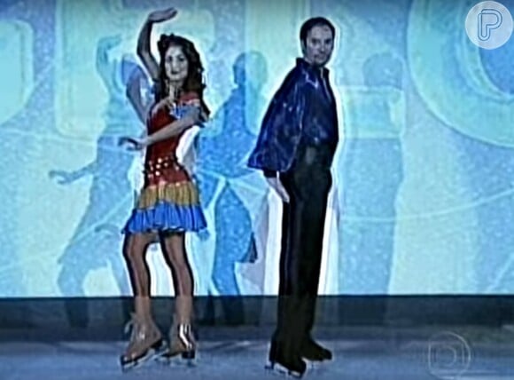 Juliana Paes participou do quadro 'Dança no Gelo', do 'Domingão do Faustão', em 2006