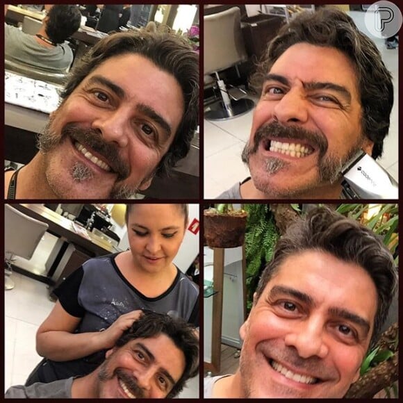 Junno Andrade raspou o bigode, cavanhaque e costeleta, após terminar de gravar a novela 'Escrava Mãe'