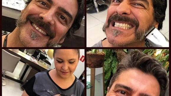 Junno Andrade muda visual e raspa bigode após acabar de gravar novela na Record