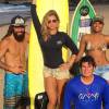 Grazi Massafera está aproveitando sua passagem por Fernando de Noronha para aprender a surfar