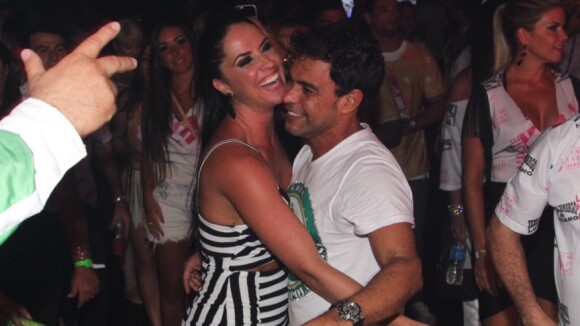 Zezé Di Camargo e Graciele Lacerda dançam em camarote após desfile da Imperatriz
