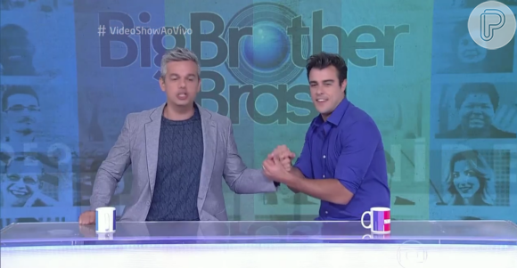 Joaquim Lopes e Otaviano Costa estão apresentando o 'Vídeo Show': 'novo casal cênico', brincou Otaviano