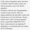Zezé Di Camargo postou aviso que ele e Zilu são apenas amigos