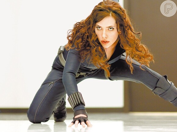 Scarlett Johansson na pele da personagem Viúva Negra, da série 'Os Vingadores'