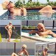 Ana Maria Braga compartilhou fotos suas de biquíni durante tarde na piscina