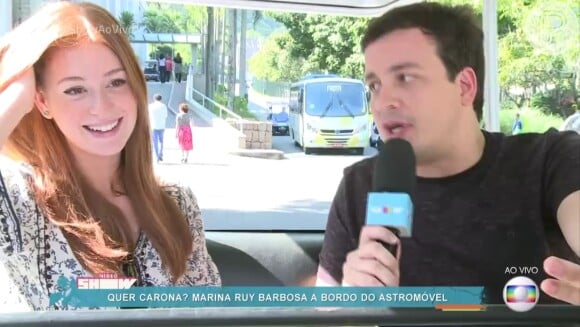 Marina Ruy Barbosa foi entrevistada por Rafael Cortez no 'Vídeo Show' desta quinta-feira, 7 de abril de 2016