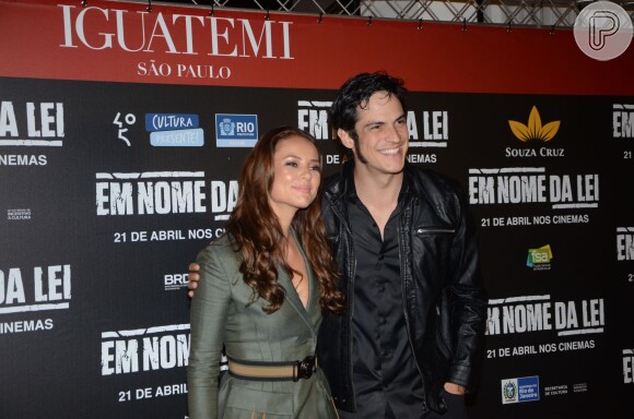 Paolla Oliveira e Mateus Solano lançam o filme 'Em Nome da Lei', em São Paulo, nesta segunda-feira, 11 de abril de 2016