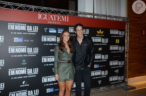 Paolla Oliveira e Mateus Solano lançam o filme 'Em Nome da Lei', em São Paulo, nesta segunda-feira, 11 de abril de 2016
