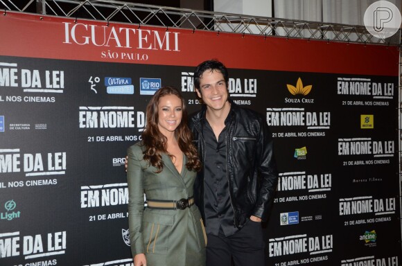 Paolla Oliveira e Mateus Solano lançam o filme 'Em Nome da Lei', em São Paulo, nesta segunda-feira, 11 de abril de 2016