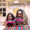 Tânia Mara e a filha, Maysa, provam cupcakes: 'Está uma delícia. Este é o melhor que a Maysa já fez'