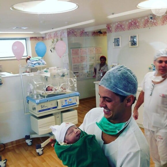 Matheus Braga é pai do filho de Fernanda Gentil, Gabriel, nascido em agosto de 2015