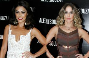 Juliana Paes e Deborah Secco apostam em looks sexy para evento de beleza no Rio