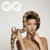 Rihanna ousou ao posar nua e enrolada em uma cobra para o ensaio da revista britânica 'GQ'