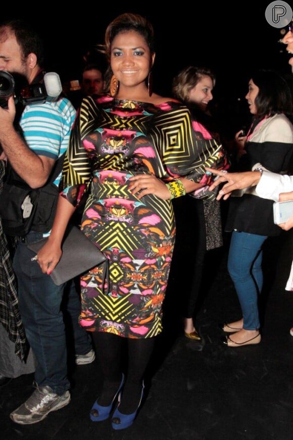 Gaby Amarantos marcou presença no evento de moda SPFW, nesta quinta-feira, 31 de outubro de 2013