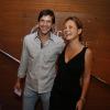 Vladimir Brichta e Adriana Esteves prestigiaram a sessão para convidados de 'Elis - A Musical', no Teatro Oi Casagrande, no Leblon, Zona Sul do Rio de Janeiro, que aconteceu na noite de terça-feira, 12 de novembro de 2013