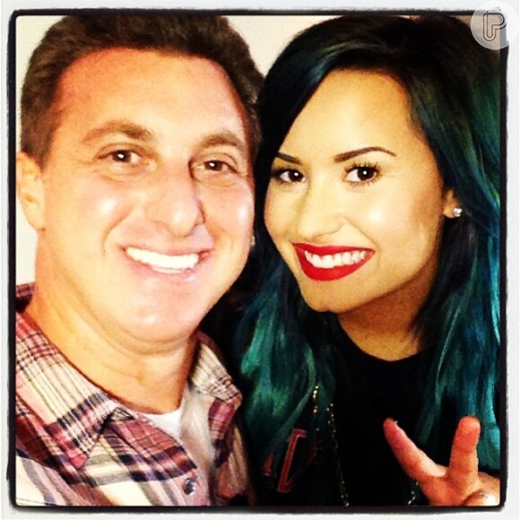 Demi Lovato gravou uma participação no 'Caldeirão do Hulk' e se encontrou com um fã escolhido por Luciano Hulk