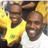 No mesmo dia, Thiaguinho e Rafael Zulu foram assistir a partide de vôlei de quadra entre Brasil e França