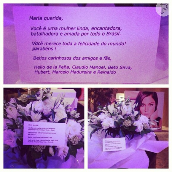 Maria Melilo também recebeu o carinho dos ex-companheiros de 'Casseta & Planeta Urgente', que mandaram flores