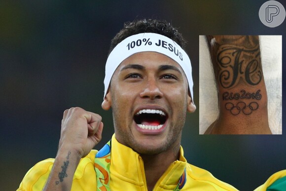 Neymar tatuou no punho a logomarca da Olimpíada Rio 2016 e os arcos olímpicos, que simbolizam a união dos povos, após ouro inédito do Brasil