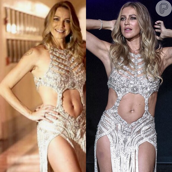 Luana Piovani repetiu o vestido Henrique Filho usado ao lançar a sua 'Playboy' ao comemorar 40 anos, no hotel Copacabana Palace, na noite deste sábado, 27 de agosto de 2016