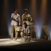 Marcos Pasquim, Mouhamed Harfouch e Renato Rabelo no palco da peça 'E Aí, Comeu?', na Barra da Tijuca, Zona Oeste do Rio, em 3 de dezembro de 2013