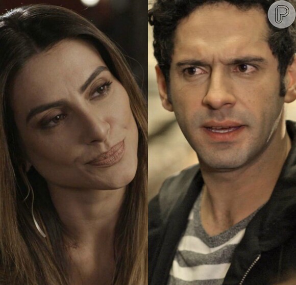 Tamara (Cleo Pires) e Beto (João Baldasserini) discutem quando percebem que estão namorando Apolo (Malvino Salvador) e Tancinha (Mariana Ximenes), respectivamente, na novela 'Haja Coração'
