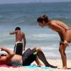 Ronaldo e Paula Morais foram à praia do Leblon, Zona Sul do Rio de Janeiro, nesta segunda-feira, 9 de dezembro de 2013
