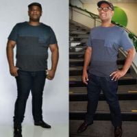 Ex-BBB André Gabeh festeja novo corpo após perder 45 kg: 'Cortei fast food'