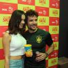 Daniel de Oliveira e Sophie Charlotte levaram o menino para um jogo em Minas Gerais