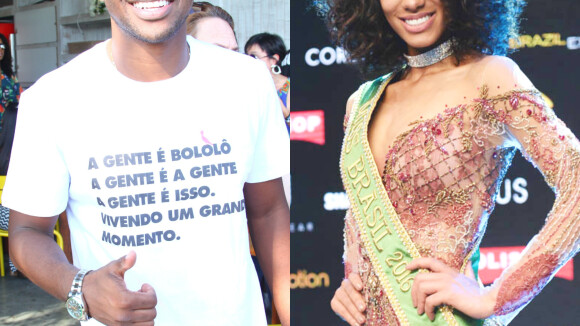 Thiaguinho encontra Miss Brasil 2016, Raissa Santana, em almoço: 'Orgulho!'